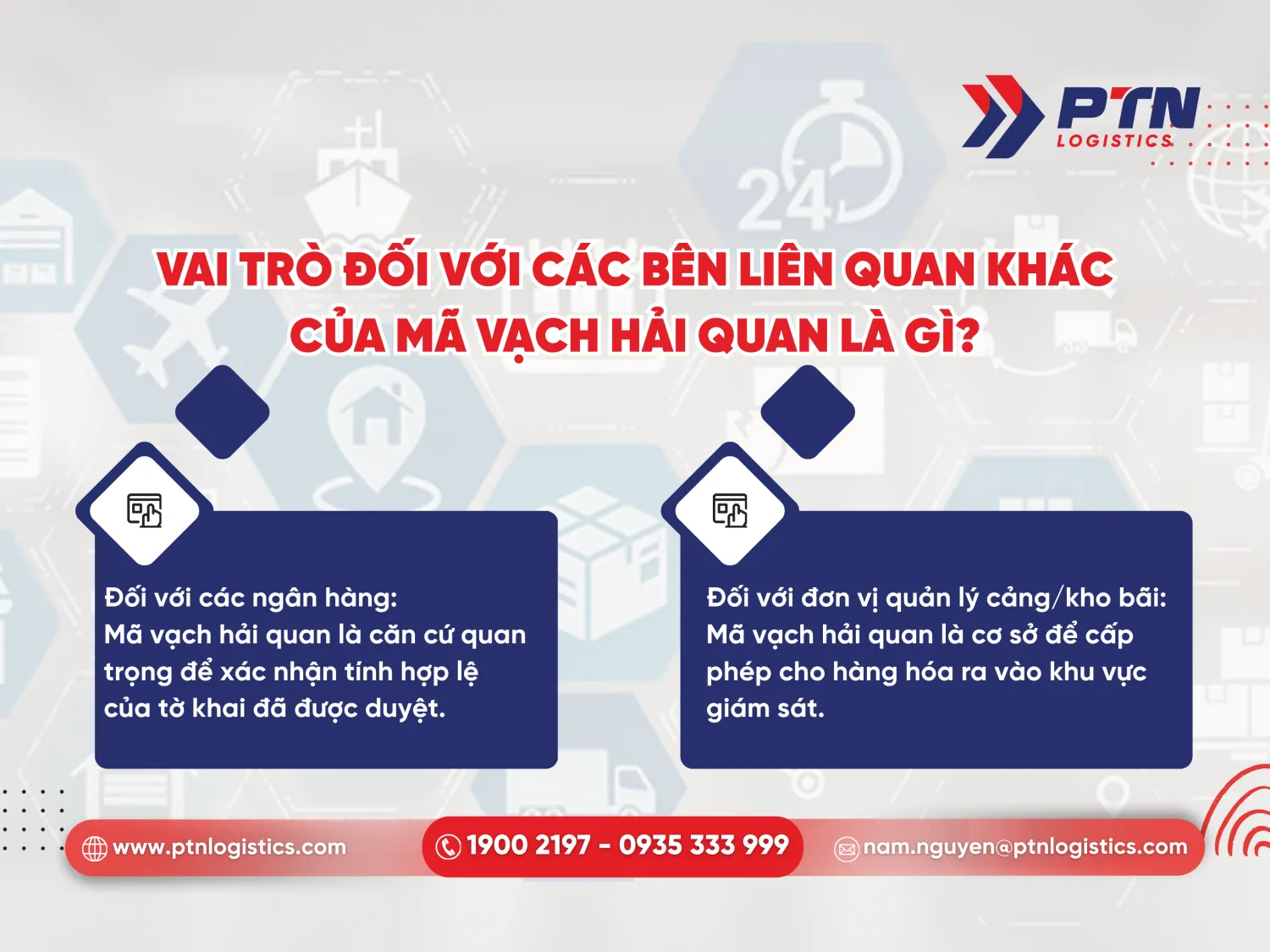 Vai trò của các bên liên quan khác của mã vạch hải quan