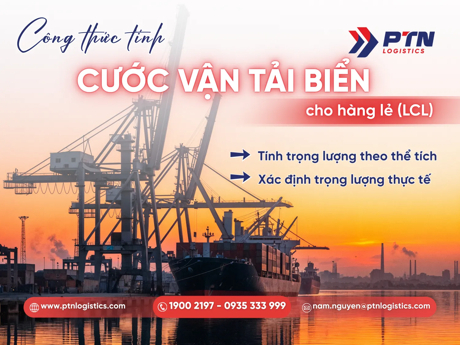Công thức tính cước vận tải biển cho hàng lẻ