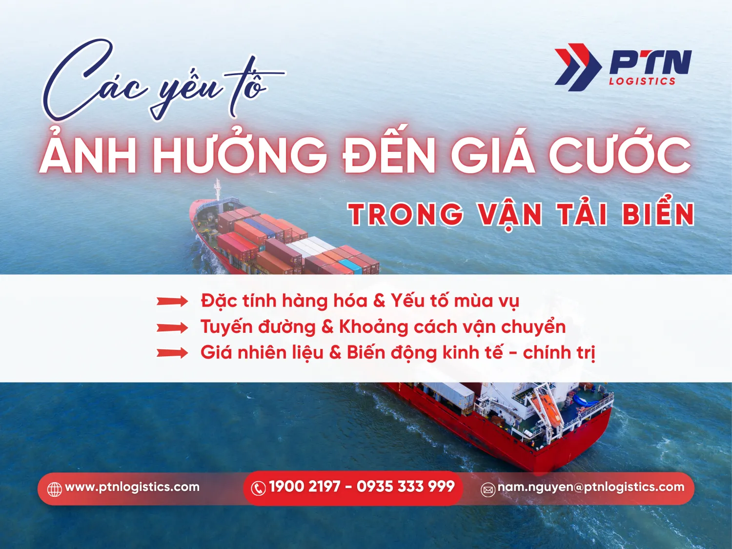 Yếu tố ảnh hưởng đến giá cước vận tải biển