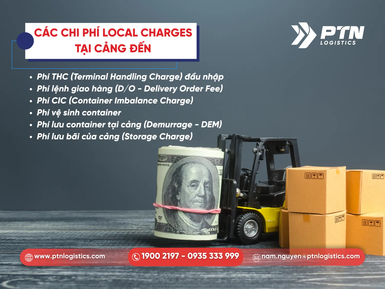 Các chi phí local charges ngay tại cảng đến