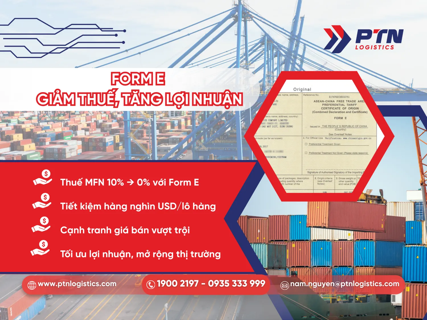 C/O Form E: giảm thuế tăng lợi nhuận