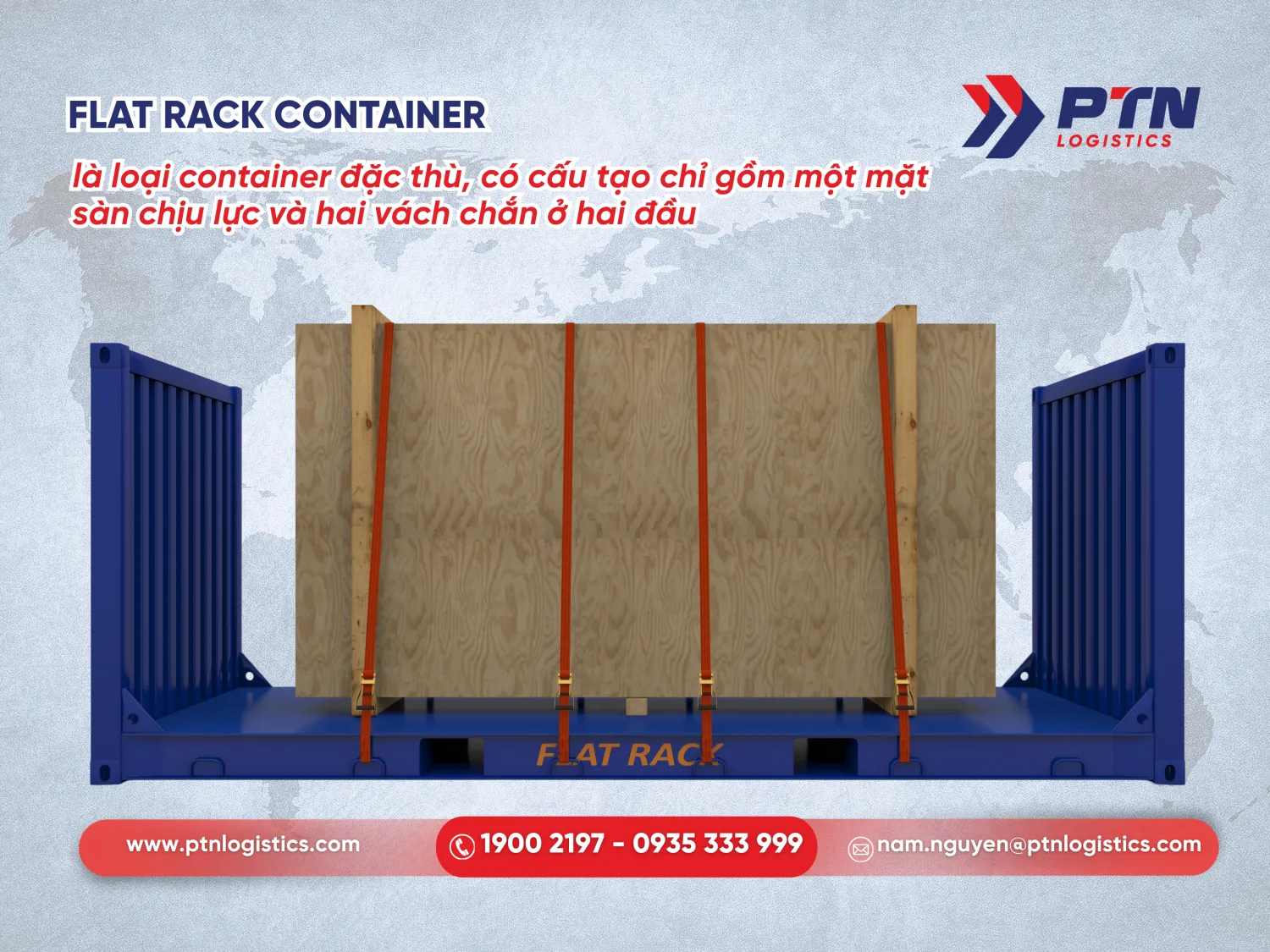 Flat rack container: Loại container đặc thù