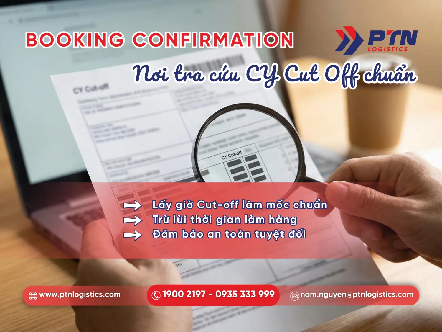 Thực hiện kiểm tra CY cut off trên booking confirmation
