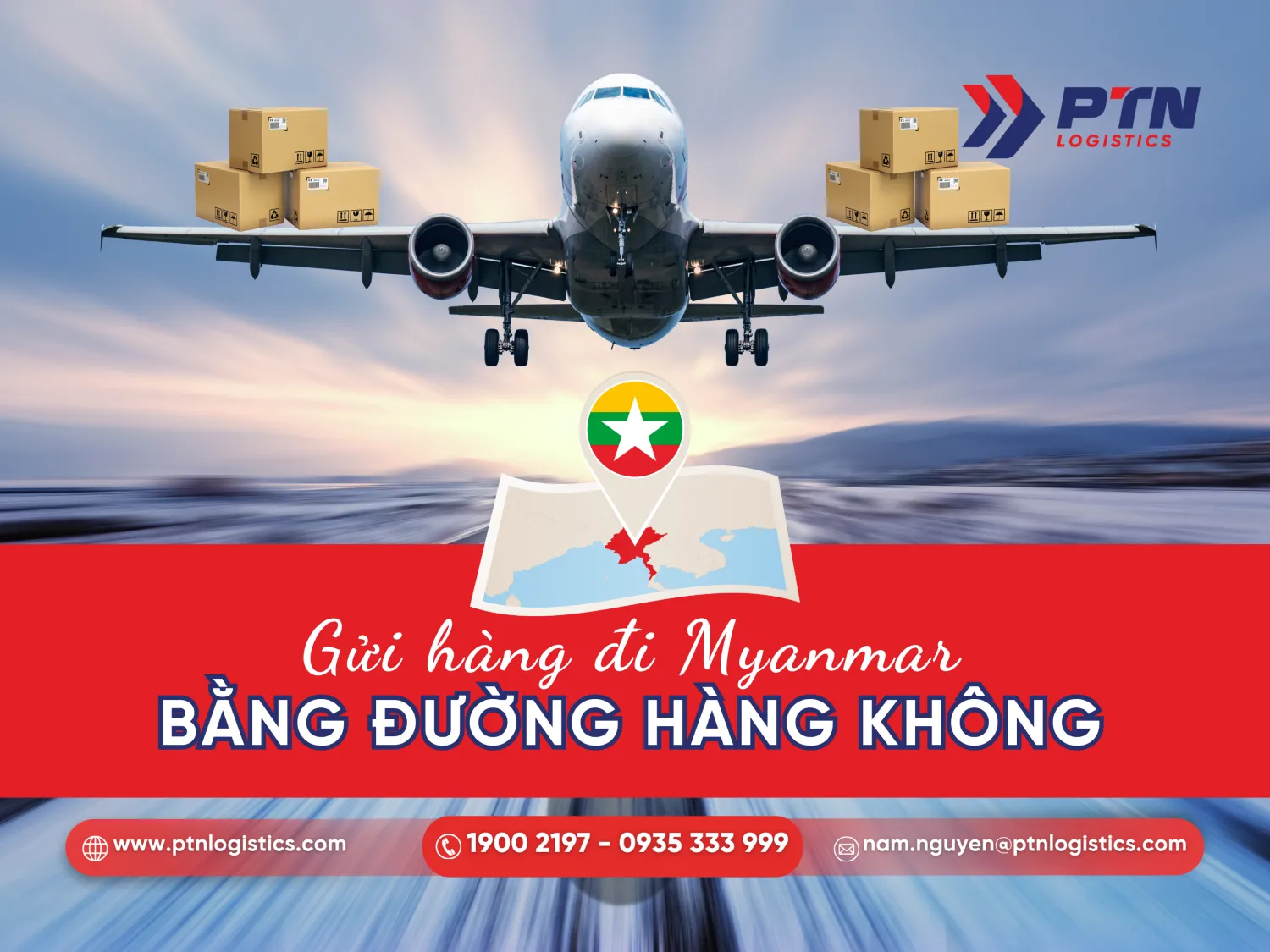 Vận chuyển bằng đường hàng không đi Myanmar