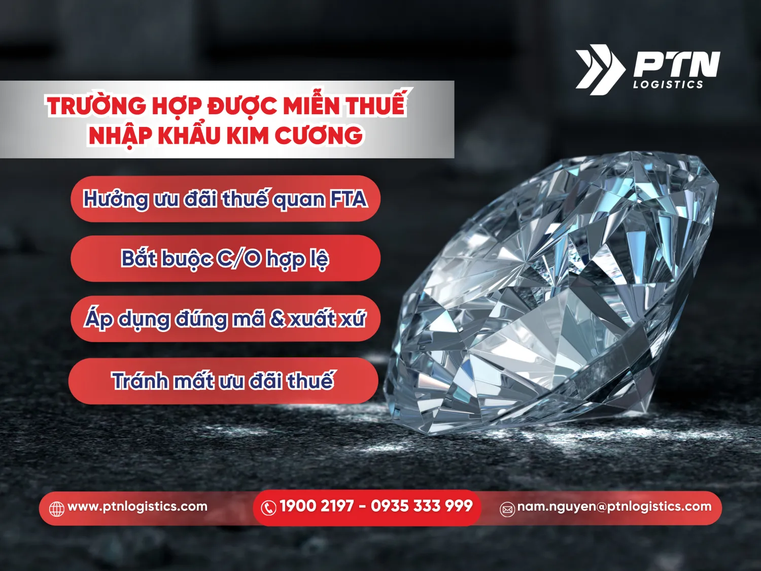 Các trường hợp được miễn thuế nhập khẩu kim cương