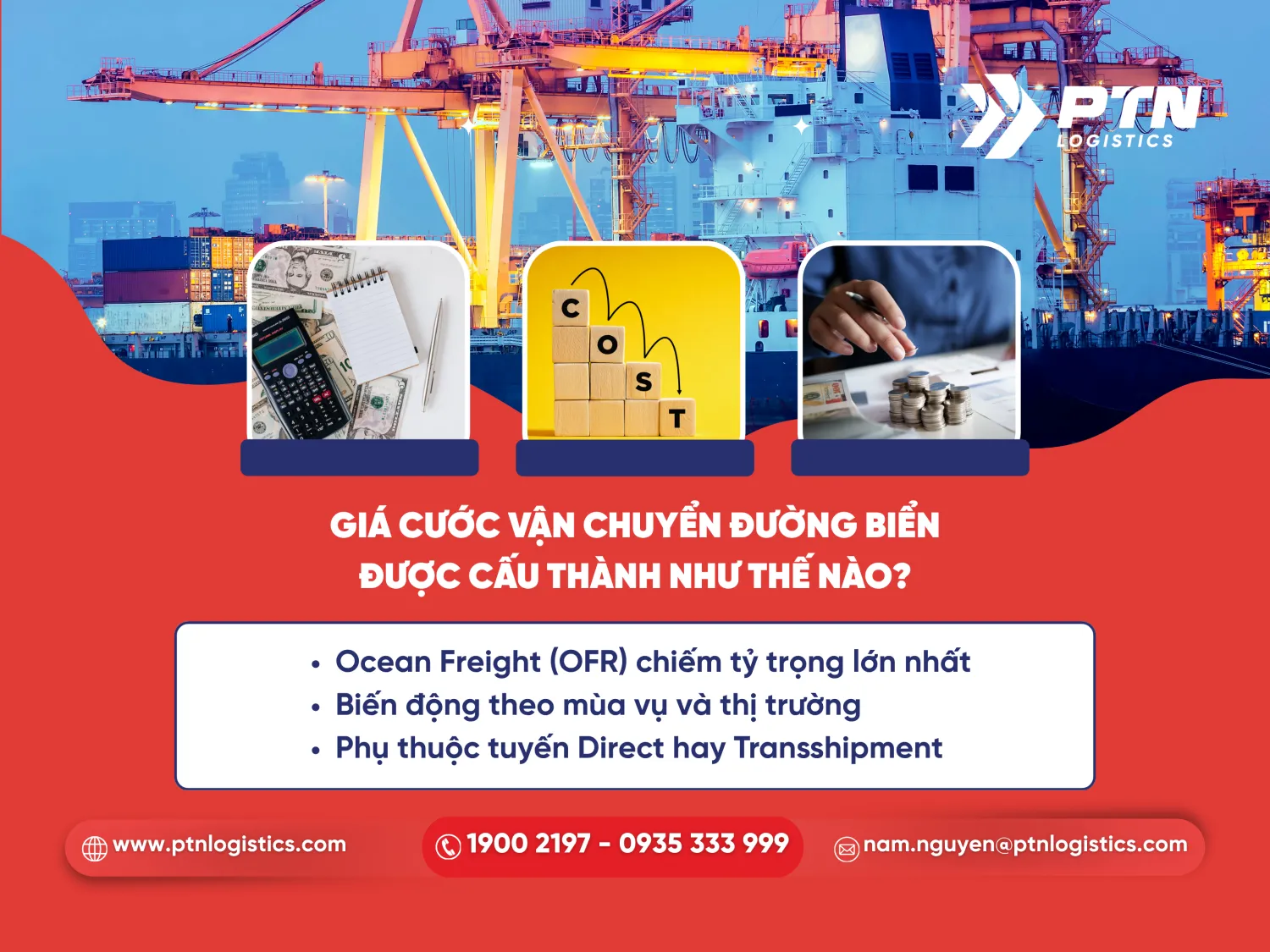 Cách giá cước vận chuyển đường biển được cấu thành