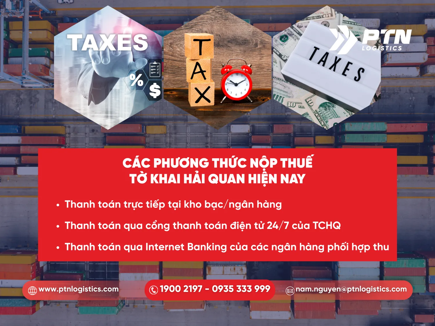 Những phương thức nộp thuế tờ khai hải quan hiện nay