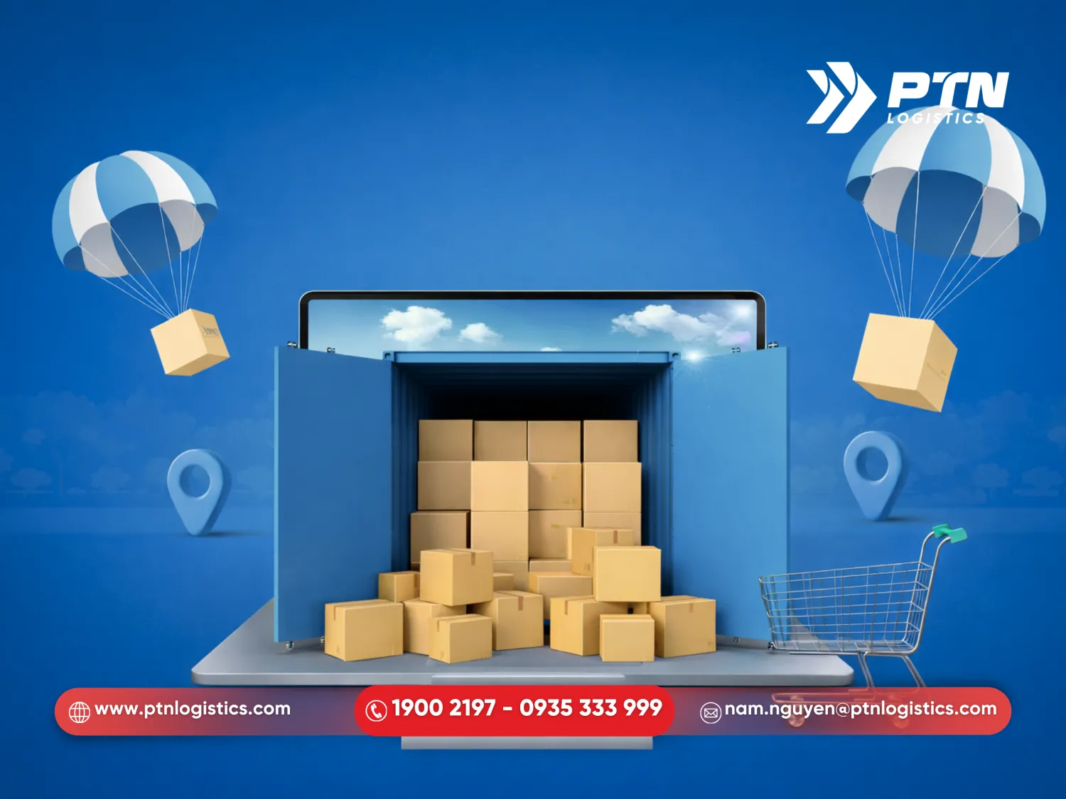 Tận dụng không gian trần và khoảng hở của cont