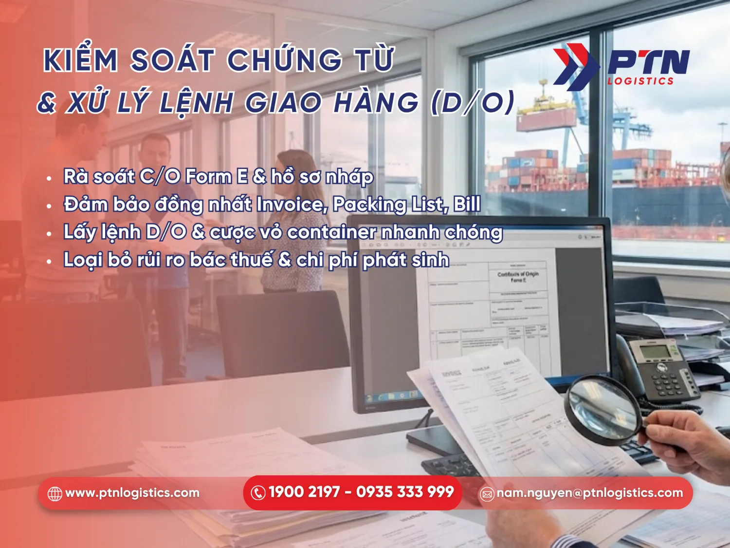 Tiến hành kiểm tra chứng từ và xử lý lệnh giao hàng