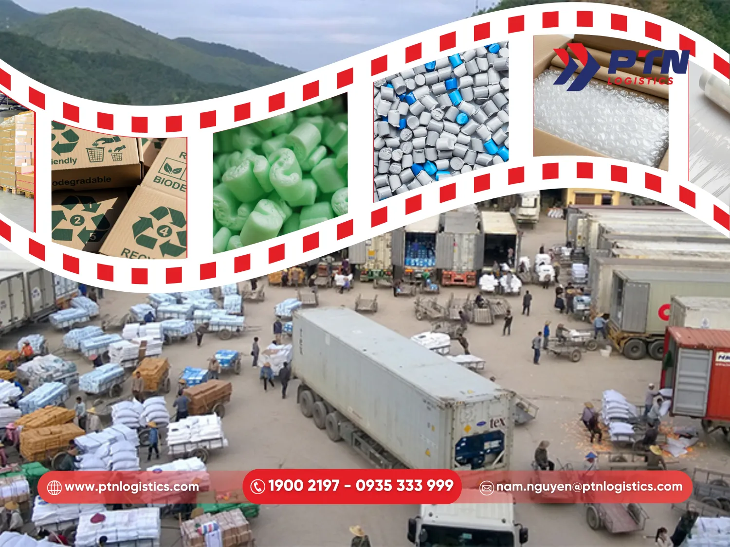 Vận chuyển tiểu ngạch phù hợp với mặt hàng là nguyên liệu bao bì