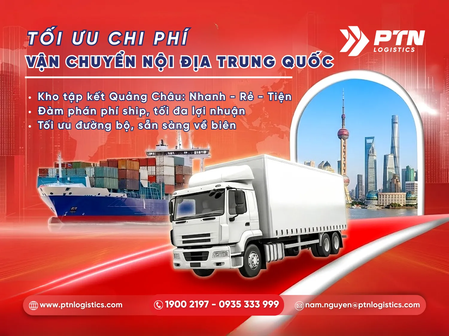 Chi phí vận chuyển nội địa Trung Quốc