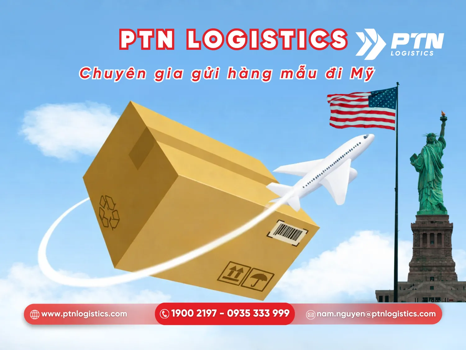 Dịch vụ gửi hàng mẫu đi Mỹ bằng đường air tại PTN Logistics
