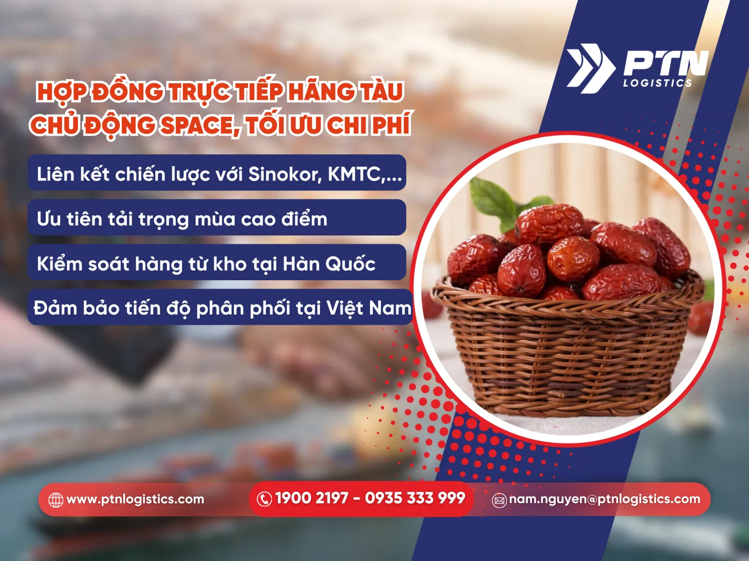 Hợp đồng trực tiếp với hãng tàu, chủ động space tối ưu chi phí