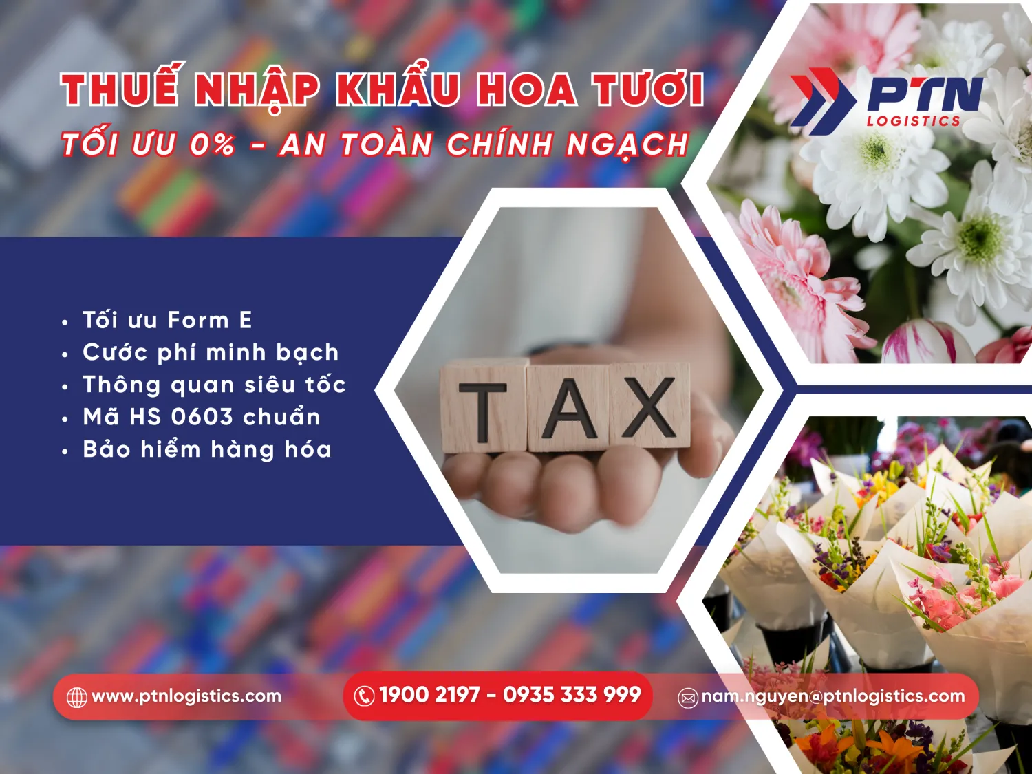 Thuế nhập khẩu và thuế VAT cho mặt hàng hoa tươi