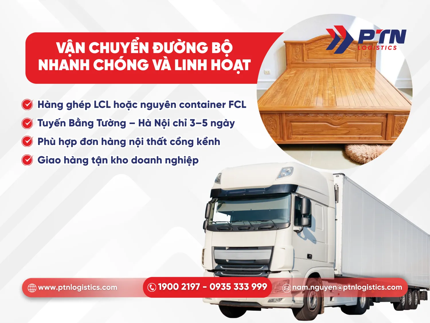 Vận chuyển đường bộ cho giường nhập khẩu Trung Quốc nhanh chóng và linh hoạt