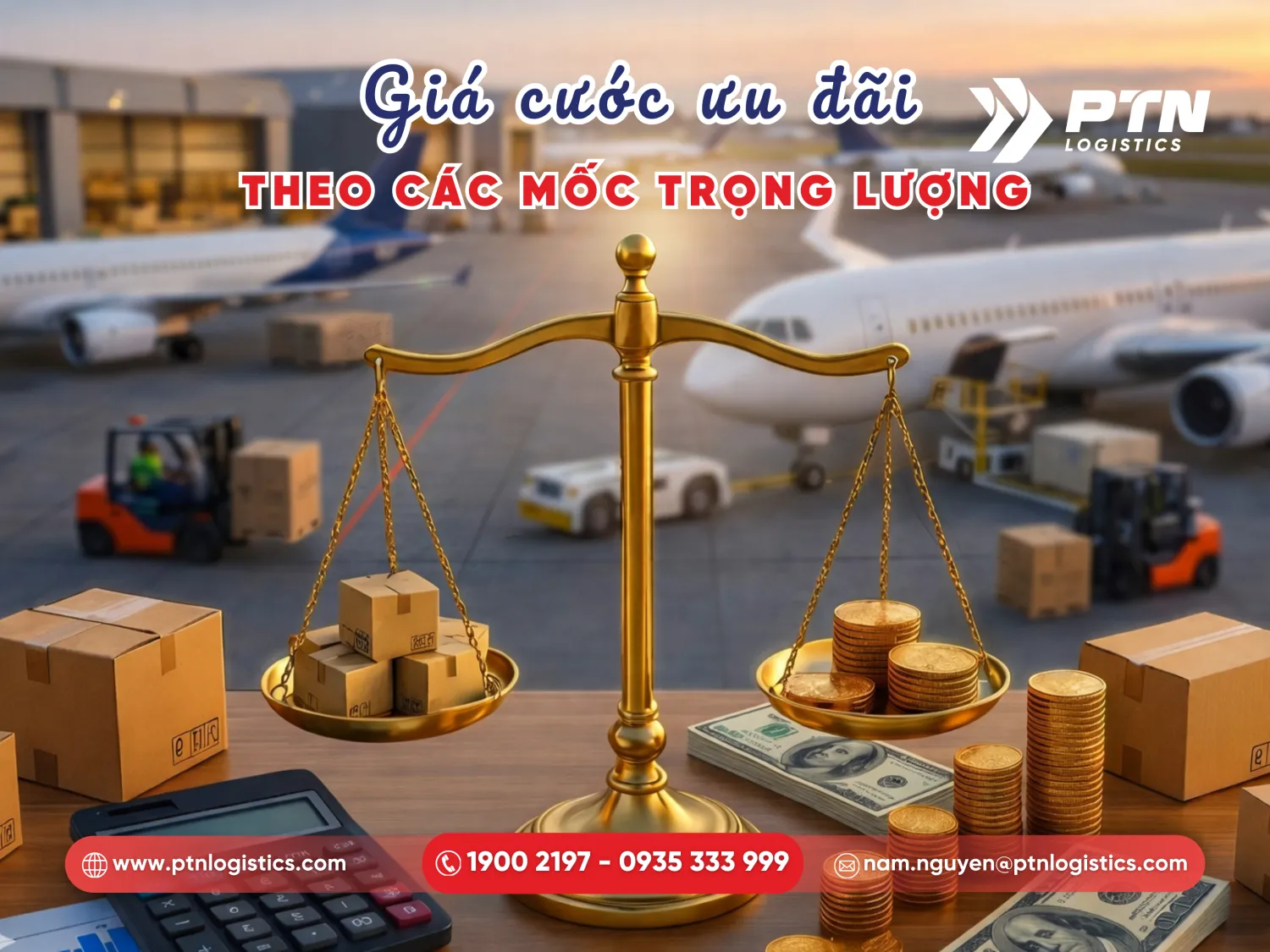 Giá cước vận tải theo các mốc trọng lượng