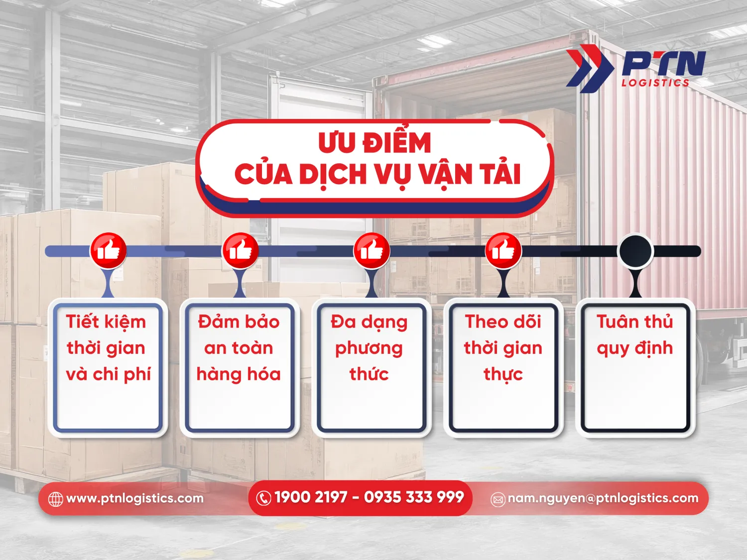 Ưu điểm của dịch vụ vận tải