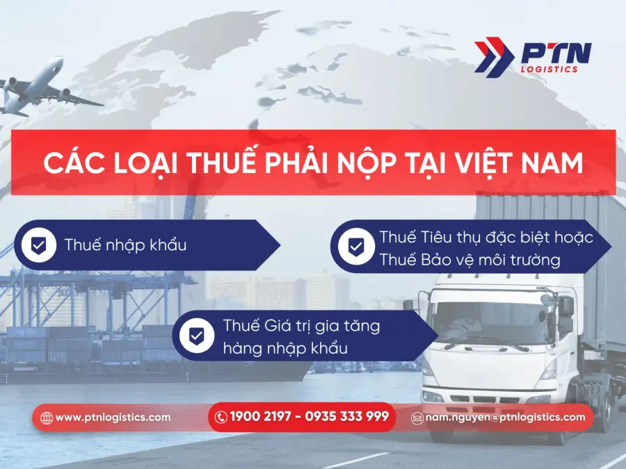 Các loại thuế nhập khẩu phải nộp tại Việt Nam