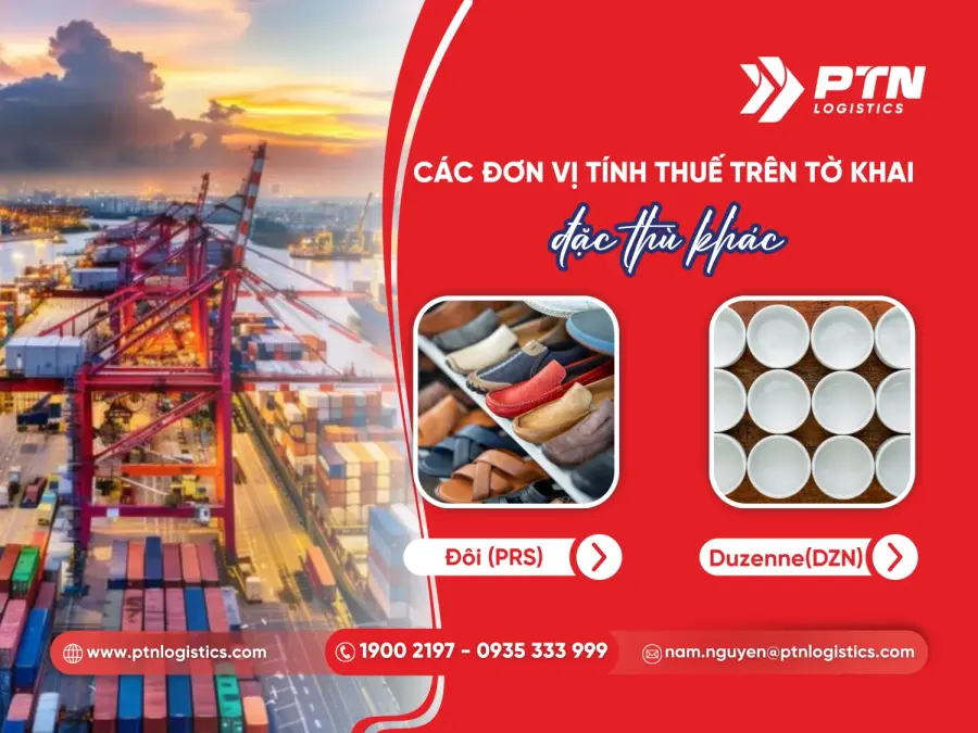Đơn vị tính thuế trên tờ khai hải quan đặc thù khác