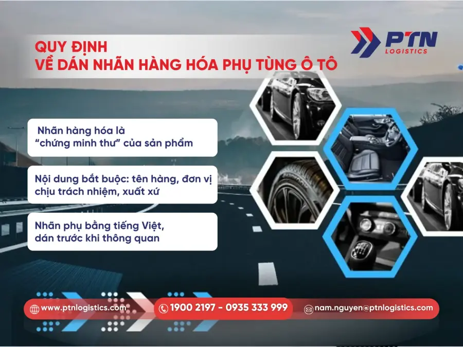 Các quy định về nhãn dán hàng hóa phụ tùng ô tô