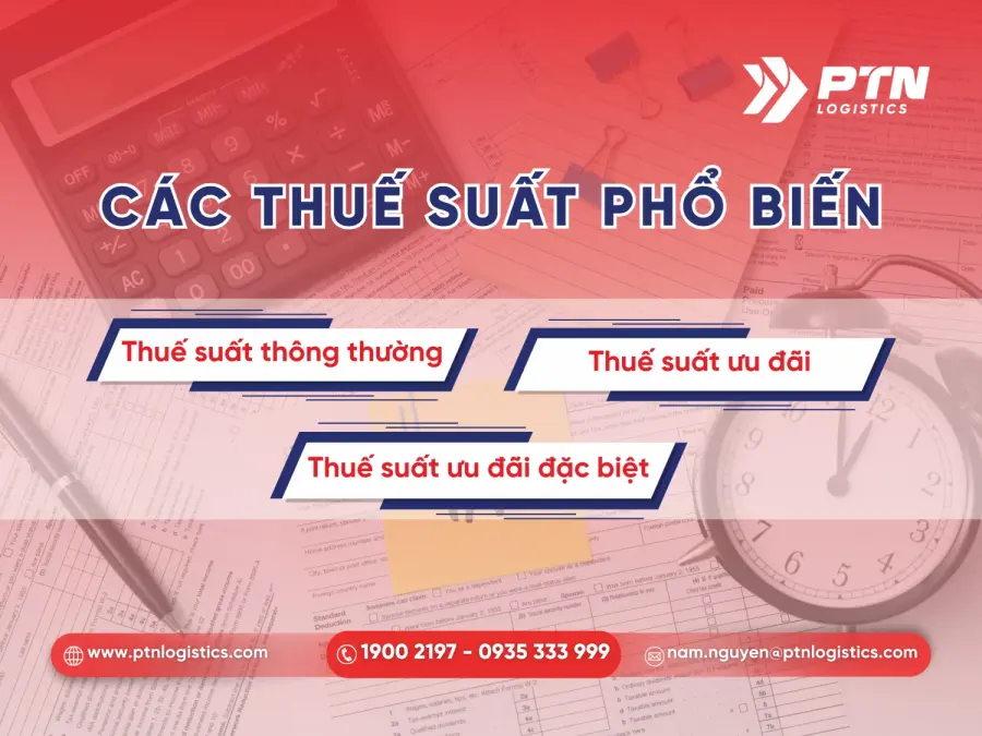 Những loại thuế suất phổ biến