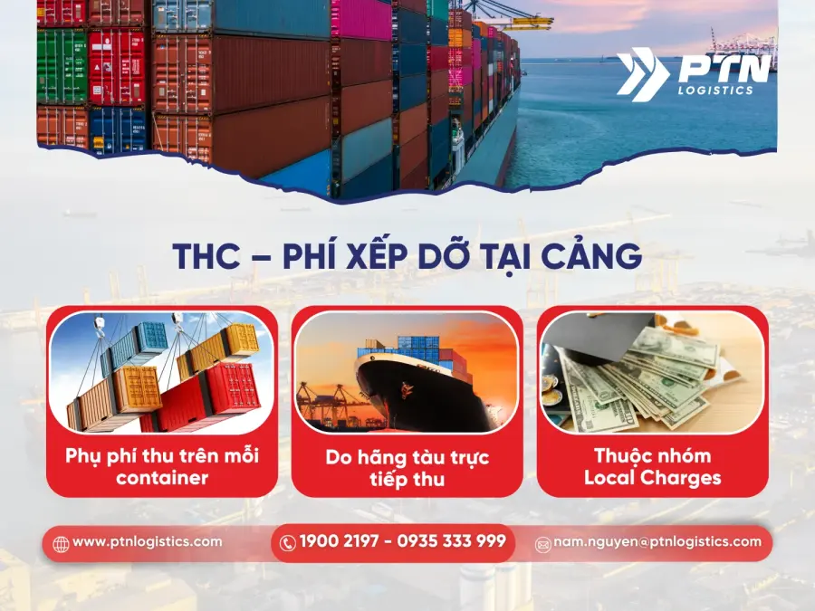 THC là phụ phí xếp dỡ tại cảng
