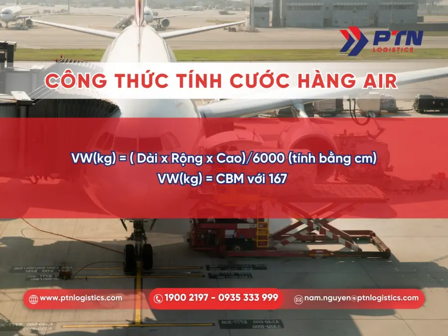 Tìm hiểu công thức tính cước hàng air