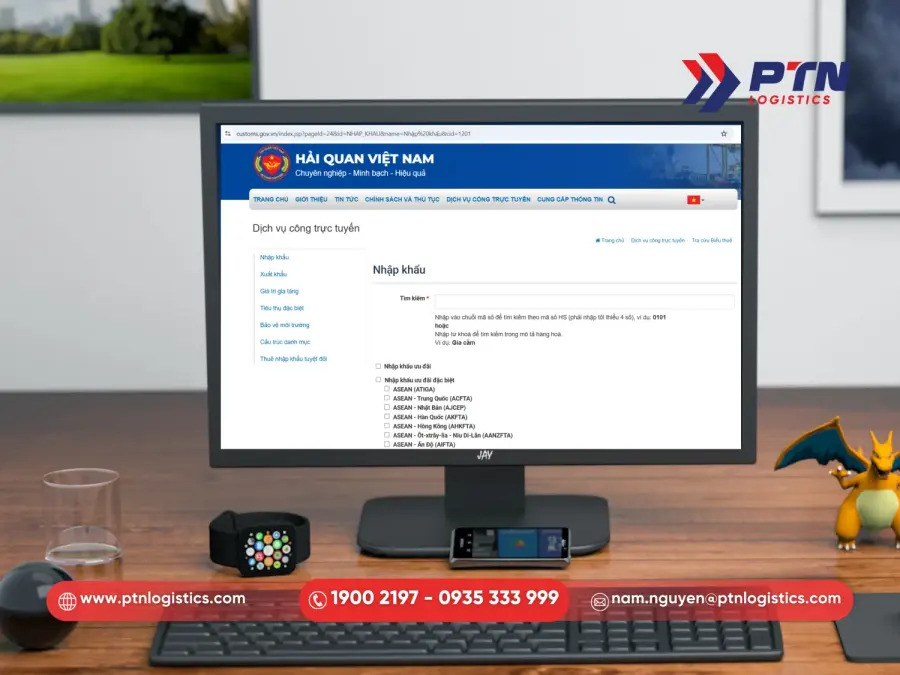 Tra cứu thuế nhập khẩu ở phần mềm tổng cục hải quan