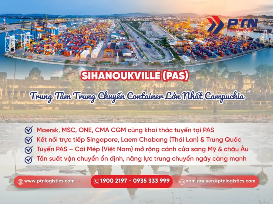 Trung tâm vận chuyển cont lớn nhất Campuchia