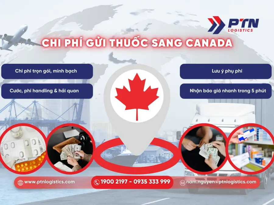 Chi phí dịch vụ gửi thuốc tây đi Canada