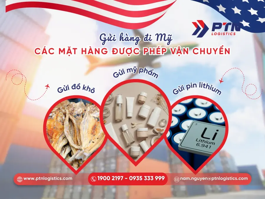 Các hàng hóa được phép vận chuyển đi Mỹ