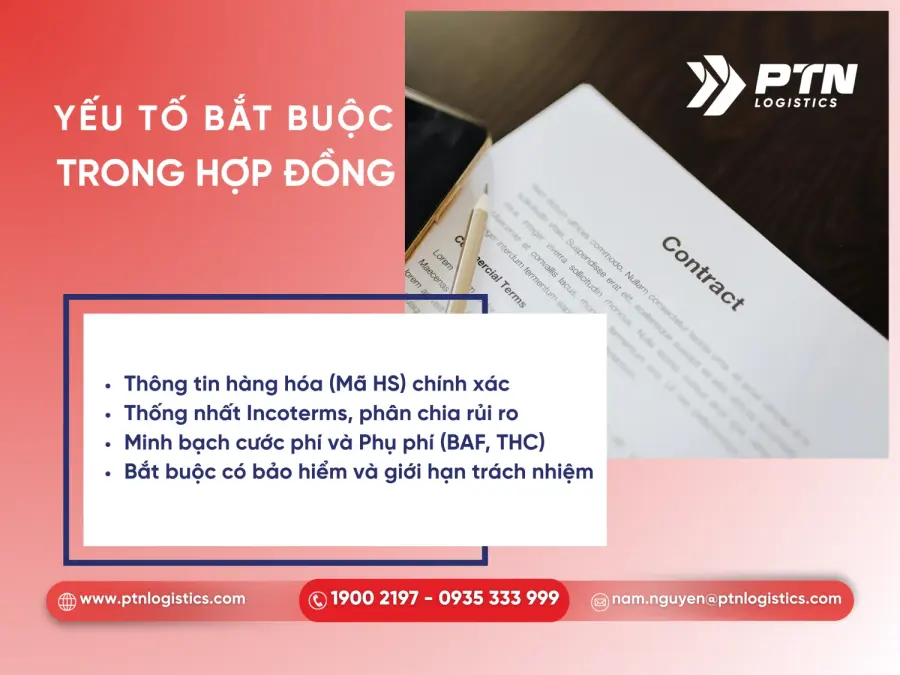Các yếu tố cần có trong hợp đồng