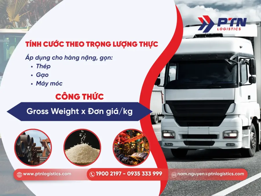 Tính cước theo đúng trọng lượng thực