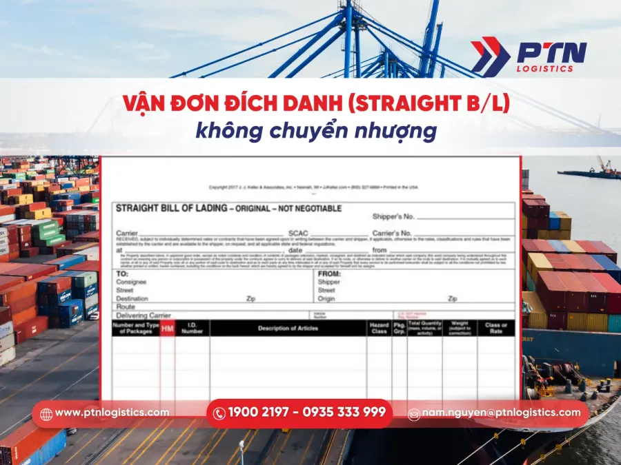 Vận đơn đích danh (Straight BL) không chuyển nhượng