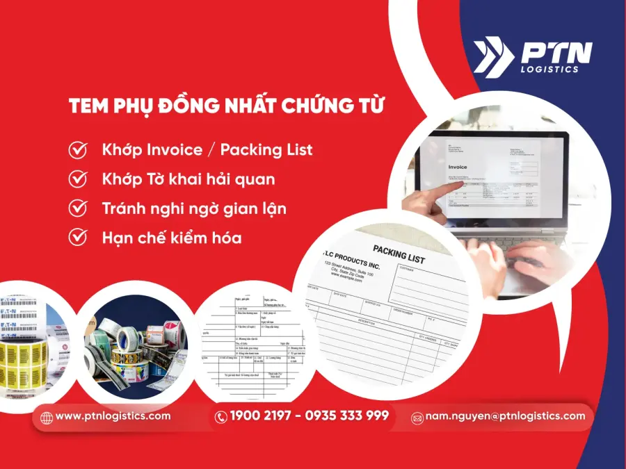 Tem phụ đồng nhất chứng từ xuất nhập khẩu