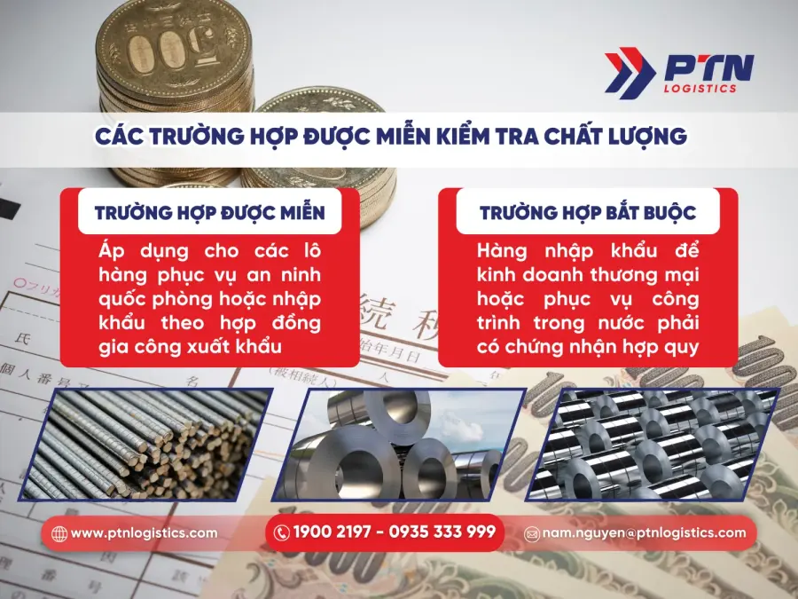 Những trường hợp được miễn kiểm tra chất lượng