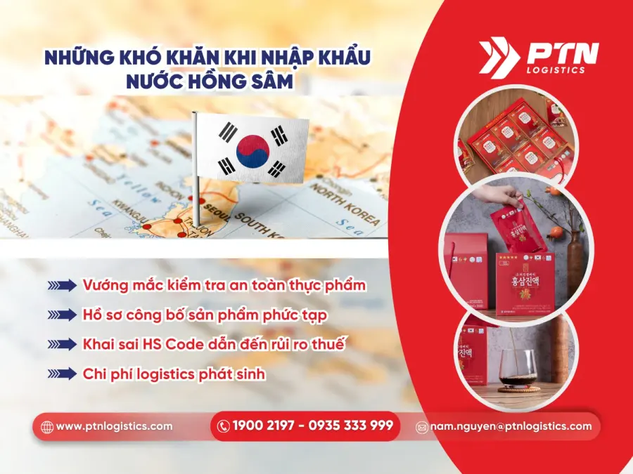 Các khó khăn khi nhập khẩu nước hồng sâm